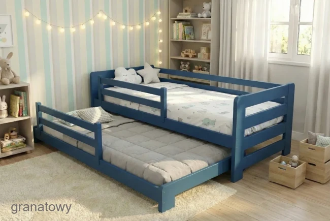 Łóżko Jasio Low w 21 kolorach z materacem antyodleżynowym i pokrowcem Aloe Vera