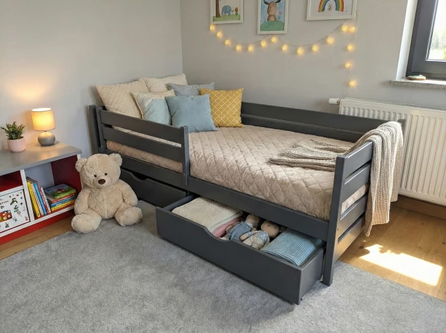 Dowolny kolor z palety RGB dowolny rozmiar do 200cm łóżko z drewna Merry