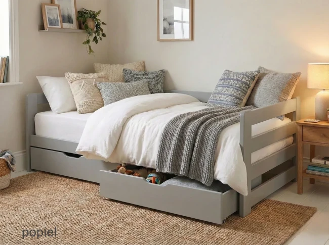 Łóżko do pokoju dziecka uniwersalne , dopasowane wielkościowo na zamówienie, kolory zawsze trafione z całej Palety RGB