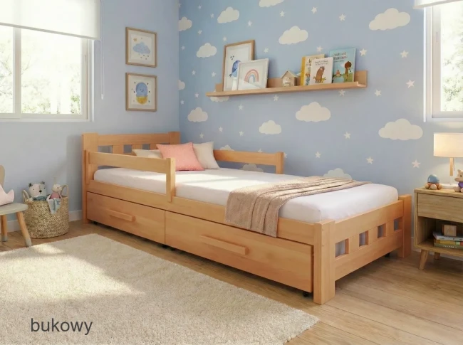 Solidne łóżko sosnowe dla nastolatka + szuflady Opole