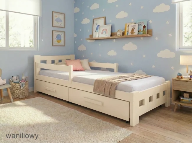 Skandynawski styl w pokoju chłopca łóżko Paweł Kalisz