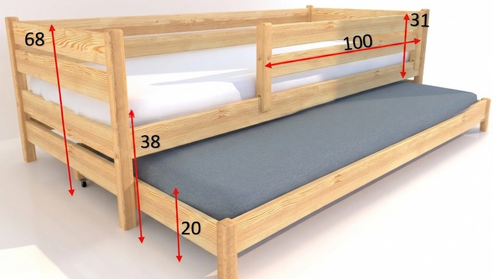 Wymiary łóżka montessori Maro Low