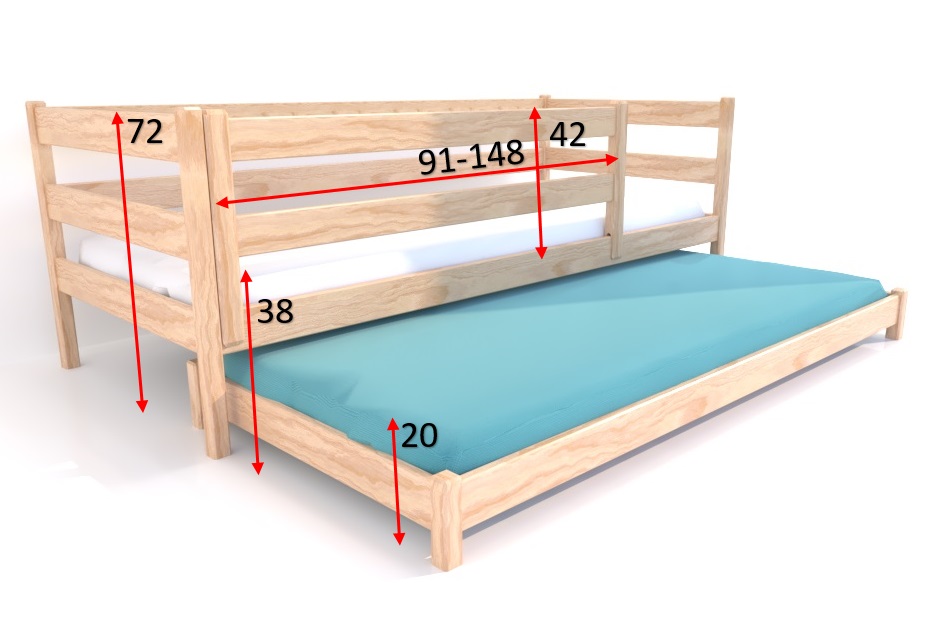 Wymiary łóżko dziecięce  CZAREK LOW PREMIUM