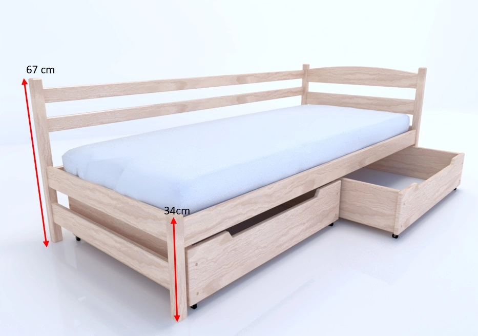 Wymiary Łóżko dzienne drewniane CLARA PREMIUM